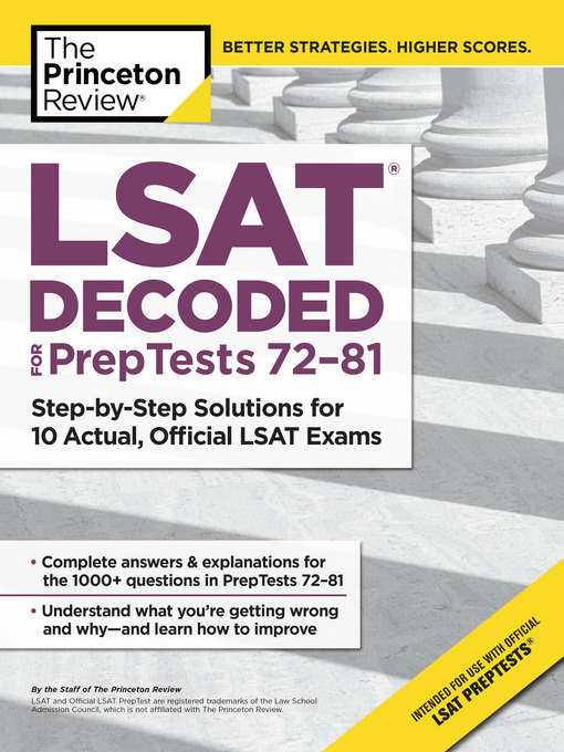 Title details for LSAT Decoded (PrepTests 72-81) by The Princeton Review - Available